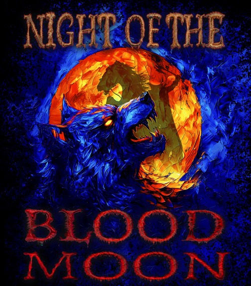 Darkest Offering written in title text over an illustration of five fiery scarecrows behind an effigy of some kind, flanked by a pair of flaming Jack-o-lanterns